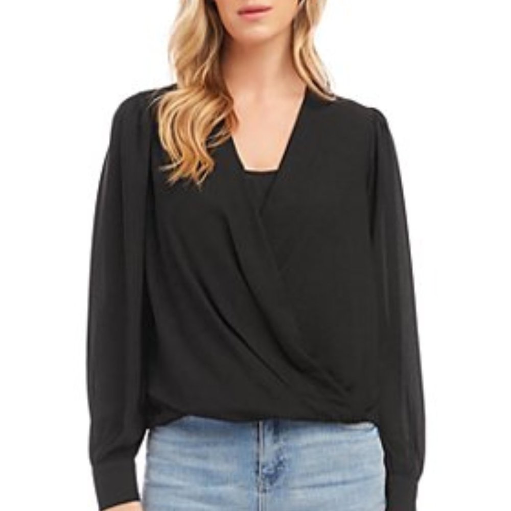 Pleione Faux Wrap Blouse
